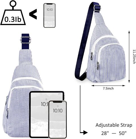 GFU Crossbody Sling Backpack, Lightweight Sling Bag for Women, Crossbody Shoulder Bag, Breathable Seersucker Sling Backpack in Saudi Arabia