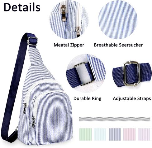 GFU Crossbody Sling Backpack, Lightweight Sling Bag for Women, Crossbody Shoulder Bag, Breathable Seersucker Sling Backpack in Saudi Arabia