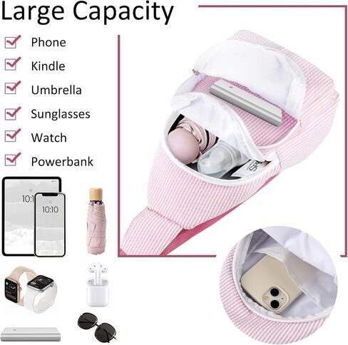 GFU Crossbody Sling Backpack, Lightweight Sling Bag for Women, Crossbody Shoulder Bag, Breathable Seersucker Sling Backpack in Saudi Arabia