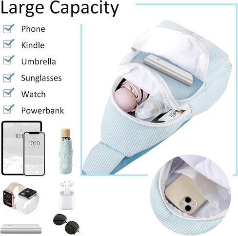 حقيبة ظهر GFU Crossbody Sling، حقيبة حبال خفيفة الوزن للنساء، حقيبة كتف كروس، حقيبة ظهر بحمالة من النسيج القطني المسامي in Kuwait