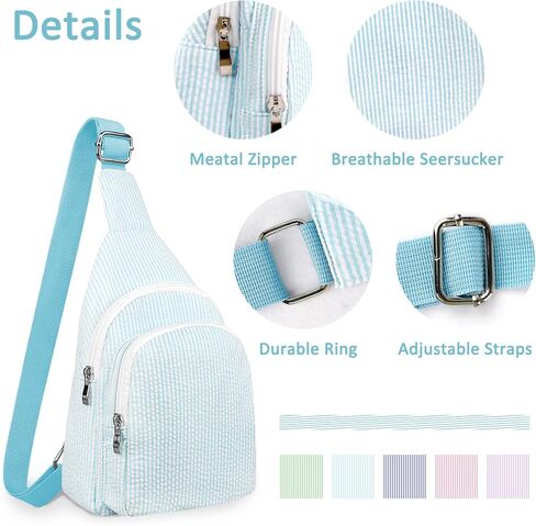 حقيبة ظهر GFU Crossbody Sling، حقيبة حبال خفيفة الوزن للنساء، حقيبة كتف كروس، حقيبة ظهر بحمالة من النسيج القطني المسامي in Kuwait