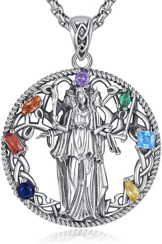 INFUSEU Mystical Witchy Gifts for Women, Pentagram Witches Knot Triple Moon Goddess Lilith Hecate Phoenix Necklaces in Kuwait