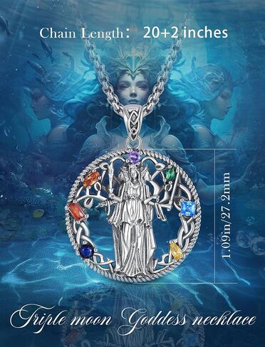INFUSEU Mystical Witchy Gifts for Women, Pentagram Witches Knot Triple Moon Goddess Lilith Hecate Phoenix Necklaces in Kuwait