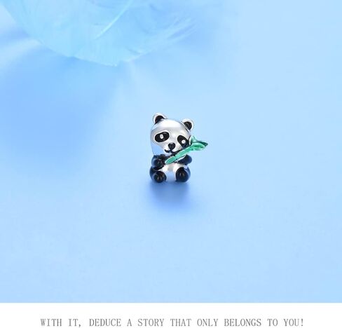 دلايات من الفضة الاسترليني عيار 925 بتصميم دب على شكل باندا هولدنج مناسبة لسوار باندورا للنساء، فضة ستيرلينج in Kuwait