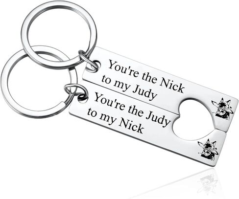 2PCS You're the Nick/Judy to My Judy/Nick Keychain for Couples Fox and Rabbit Inspired By Zoo Valentine's Day Gift for Boyfriend Girlfriend Gifts, Nick and Judy, S in Kuwait