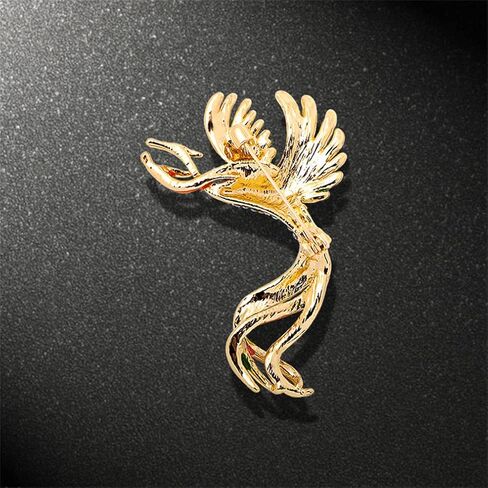 Colorful Phoenix Brooch Double-Headed Gradient Phoenix Bird Brooch Chinese Style Vintage Enamel Brooch Crystal Enamel Peacock Corsage Chinese Style Jewelry Women Ladies Clothing Accessories Gift, in Kuwait