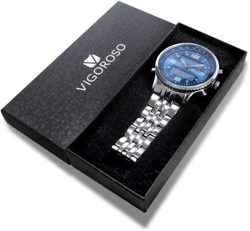 ساعة VIGOROSO الرقمية التناظرية LED باللونين الأسود والأزرق للرجال + ساعة رقمية تناظرية LED باللونين الفضي والأزرق للرجال in Kuwait