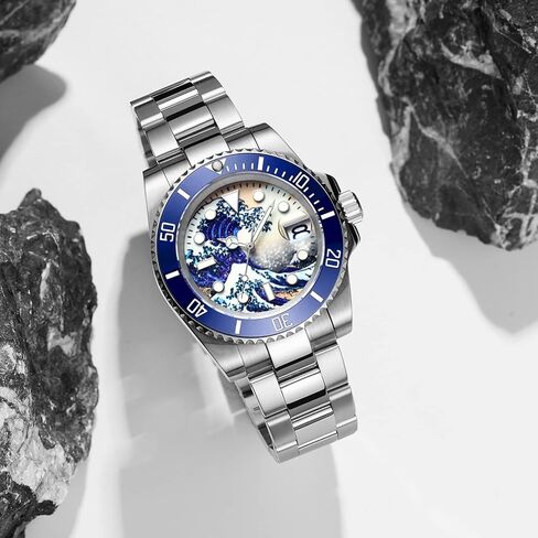 ADDIESDIVE Automatic Wristwatch for Men, Diver Watch 200M/300M, Mechanical NH35a, Stainless Steel Bracelet MY-H3-2 in Kuwait
