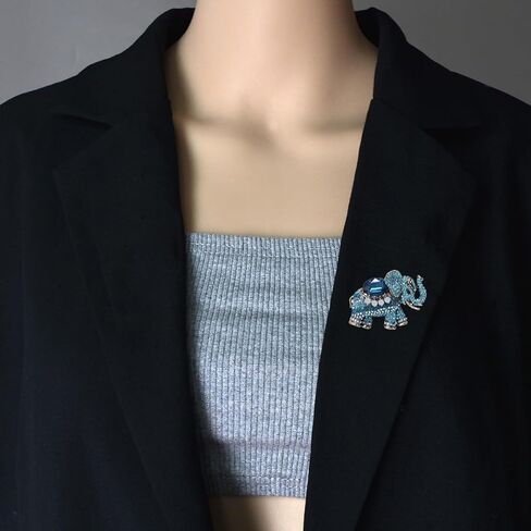 Fashion Elephant Lapel Pin Brooch for Women Girls Full Cubic Zirconia Rhinestone Animal Dress Accessories Boutonniere Corsage for Hat Bag Suit Pins Collar Scarves Jackets Backpacks Clothes Brooches Pins Dianty Jewelry Gifts Birthday in Saudi Arabia