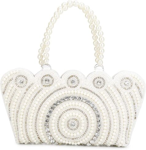 Suman Enterprises Pearl Tote Clutch، حقيبة معصم للسهرات ومحفظة زفاف للنساء والفتيات in Kuwait