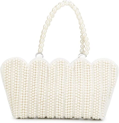 Suman Enterprises Pearl Tote Clutch، حقيبة معصم للسهرات ومحفظة زفاف للنساء والفتيات in Kuwait
