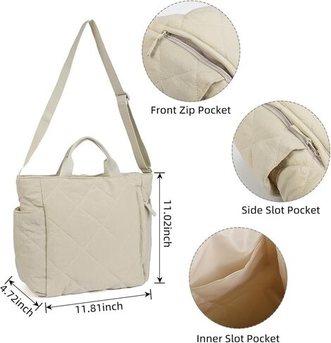 Women Large Quilted Tote Bag Lightweight Puffer Hobo Handbag Padding Shoulder Bag Nylon Padded Crossbody Bag Purse in Kuwait