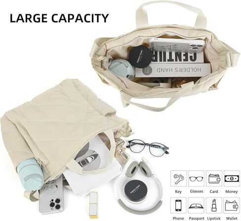 Women Large Quilted Tote Bag Lightweight Puffer Hobo Handbag Padding Shoulder Bag Nylon Padded Crossbody Bag Purse in Kuwait