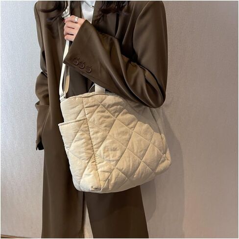 Women Large Quilted Tote Bag Lightweight Puffer Hobo Handbag Padding Shoulder Bag Nylon Padded Crossbody Bag Purse in Kuwait