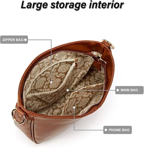 Women Hobo Handbag Purse Tote Shoulder Top Handle Satchel Crossbody Bag in Saudi Arabia