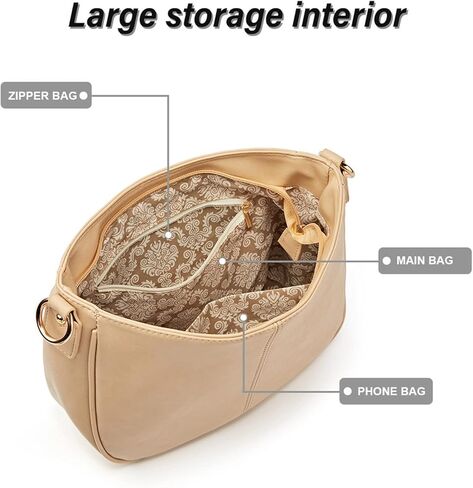 Women Hobo Handbag Purse Tote Shoulder Top Handle Satchel Crossbody Bag in Kuwait