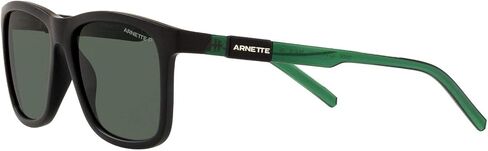 ARNETTE Unisex Sunglasses Matte Black Frame, Dark Green Lenses, 56MM in Saudi Arabia