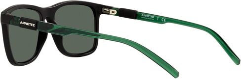 ARNETTE Unisex Sunglasses Matte Black Frame, Dark Green Lenses, 56MM in Saudi Arabia