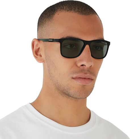 ARNETTE Unisex Sunglasses Matte Black Frame, Dark Green Lenses, 56MM in Saudi Arabia