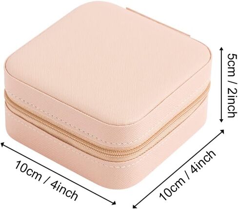 Small Jewelry Box, Mini Travel Jewelry Box Organizer Travel Jewelry Case Jewelry Travel Organizer Display Storage Case with Mirror for Rings Earrings Necklace Bracelets Jewelry in Saudi Arabia
