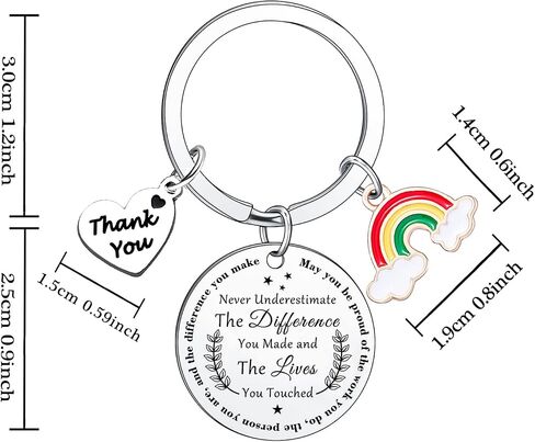 Appreciation Gift Thank You Keyring for Volunteer Employee Coach Nurse Teacher Social Worker Gifts for Women Men in Saudi Arabia