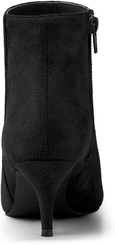 Allegra K Women's Pointed Toe Zip Stiletto Kitten Heel Ankle Booties in Kuwait