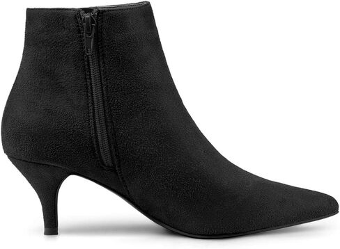 Allegra K Women's Pointed Toe Zip Stiletto Kitten Heel Ankle Booties in Kuwait