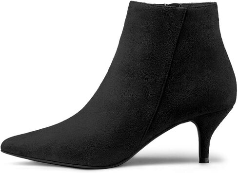 Allegra K Women's Pointed Toe Zip Stiletto Kitten Heel Ankle Booties in Kuwait