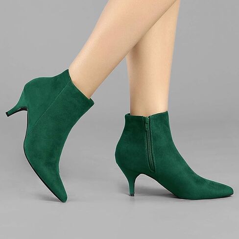 Allegra K Women's Pointed Toe Zip Stiletto Kitten Heel Ankle Booties in Saudi Arabia