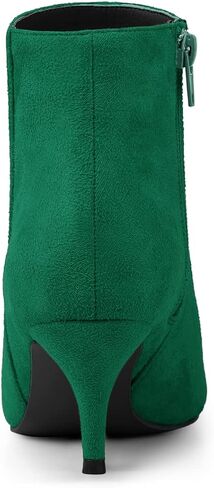 Allegra K Women's Pointed Toe Zip Stiletto Kitten Heel Ankle Booties in Saudi Arabia