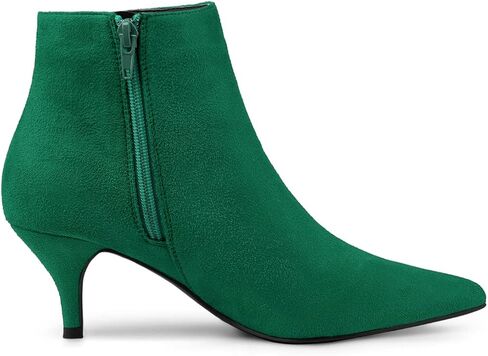 Allegra K Women's Pointed Toe Zip Stiletto Kitten Heel Ankle Booties in Saudi Arabia