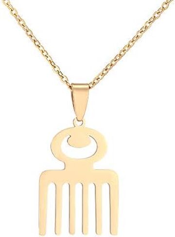 Gold Color & Stainless Steel Material African Adinkra Symbols Pendant Necklaces for Ethnic Jewelry Gift in Saudi Arabia