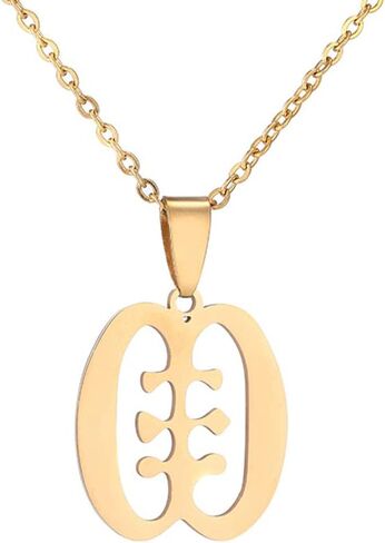 Gold Color & Stainless Steel Material African Adinkra Symbols Pendant Necklaces for Ethnic Jewelry Gift in Saudi Arabia