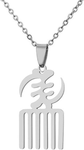 Gold Color & Stainless Steel Material African Adinkra Symbols Pendant Necklaces for Ethnic Jewelry Gift in Saudi Arabia