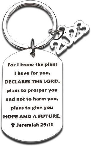 Bible Verse Keychain Gift for Girls Boys 2023 Back to School Religious Faith Gift for Women Men Prayer Christian Keyring Birthday Graduation Stocking Stuffers in Saudi Arabia