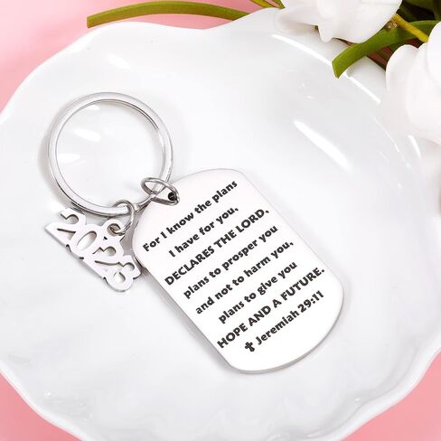 Bible Verse Keychain Gift for Girls Boys 2023 Back to School Religious Faith Gift for Women Men Prayer Christian Keyring Birthday Graduation Stocking Stuffers in Saudi Arabia