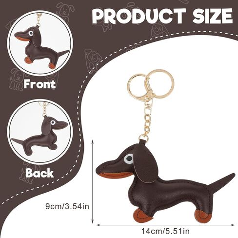 Giantree Leather Dachshund Keychain, Dachshund Keychain Bag Pendant Key Chain Fashion Cute Puppy Dog Charm Gifts for Favorite People Women Men Children Birthday Keyring in Saudi Arabia