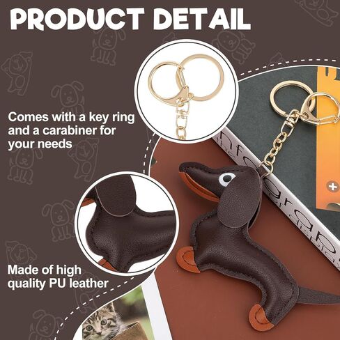 Giantree Leather Dachshund Keychain, Dachshund Keychain Bag Pendant Key Chain Fashion Cute Puppy Dog Charm Gifts for Favorite People Women Men Children Birthday Keyring in Saudi Arabia