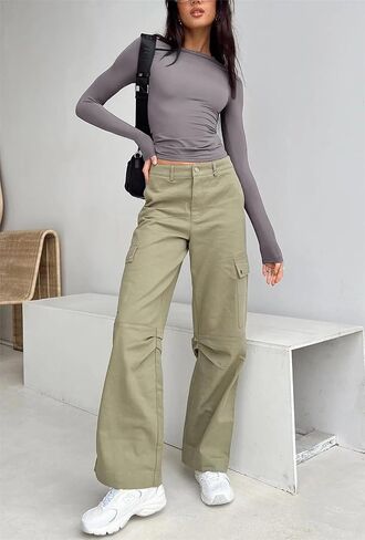 VELISDE Women Slim Fit Crop Tops Crewneck Skinny Shirt Long Sleeve Y2K Sexy Casual Basic Solid Color Going Out Tight Tee in Saudi Arabia