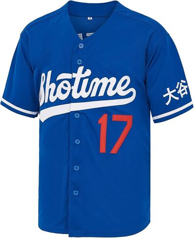 قمصان البيسبول الرجالية رقم 17 Ohtani Jersey Shotime من Kaleid بأكمام قصيرة مخيطة in Kuwait