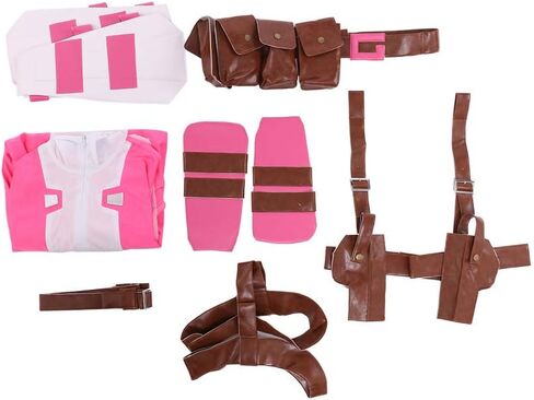بدلة سباحة نسائية باللون الوردي والأبيض من miccostumes مع مجموعة حزام in Saudi Arabia