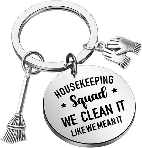 TGBJE Housekeeping Squad Keychain Hoursekeeper Appreciation Gifts House Cleaner Gift Cleaning Squad Jewelry Broom Charm Gift in Saudi Arabia