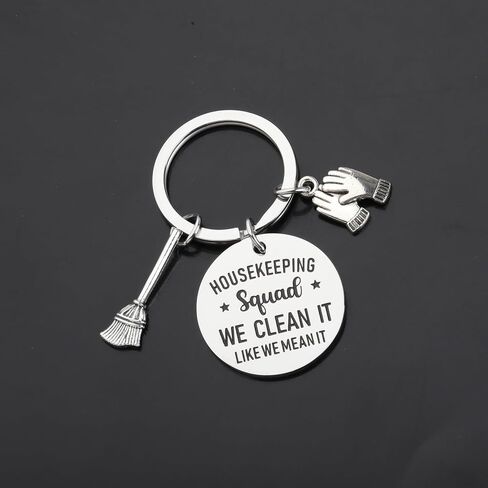 TGBJE Housekeeping Squad Keychain Hoursekeeper Appreciation Gifts House Cleaner Gift Cleaning Squad Jewelry Broom Charm Gift in Saudi Arabia