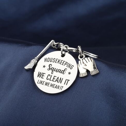 TGBJE Housekeeping Squad Keychain Hoursekeeper Appreciation Gifts House Cleaner Gift Cleaning Squad Jewelry Broom Charm Gift in Saudi Arabia