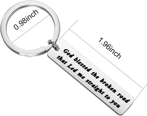God Blessed The Broken Road That Led Me Straight to You Keychain Motivational Family Keychain Lover’s Gift in Saudi Arabia