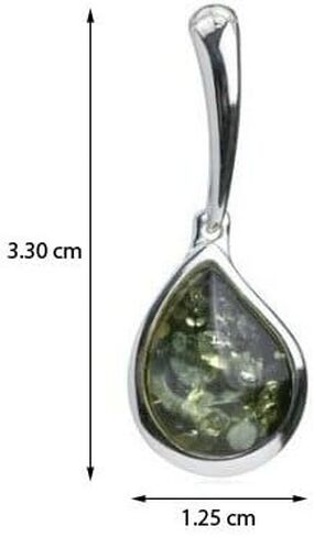 Green Amber Sterling Silver Drop Pendant in Saudi Arabia