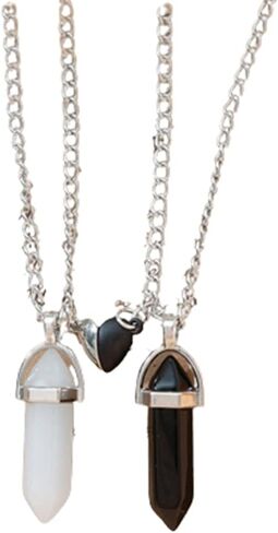 Fuqimanman2020 Matching Heart Friendship Necklace for 2 Split Heart Crystal Necklace for Teen Girls Friendship Jewelry Gift in Saudi Arabia