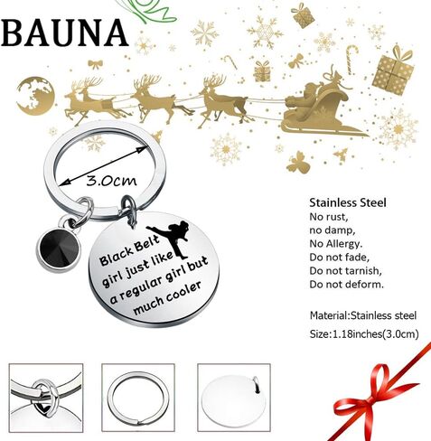 BAUNA التايكوندو هدية فنون الدفاع عن النفس حلقات المفاتيح فتاة الحزام الأسود تمامًا مثل فتاة عادية ولكن أكثر برودة لمحبي التايكوندو in Saudi Arabia