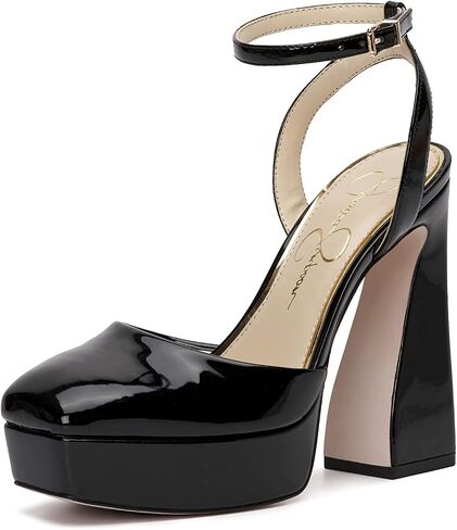 Jessica Simpson Women's Deirae Platform Ankle Strap Pump, Black, 6.5 in Saudi Arabia