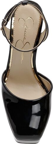 Jessica Simpson Women's Deirae Platform Ankle Strap Pump, Black, 6.5 in Saudi Arabia